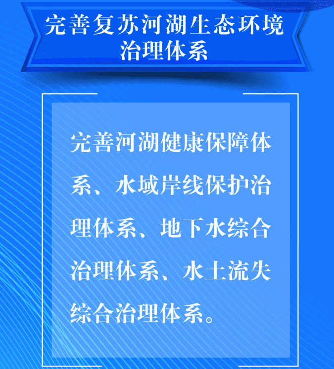 三、要完善復(fù)蘇河湖生態(tài)環(huán)境治理體系。完善河湖健康保障體系、水域岸線保護(hù)治理體系、地下水綜合治理體系、水土流失綜合治理體系。.png